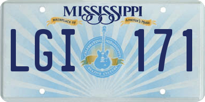 MS license plate LGI171
