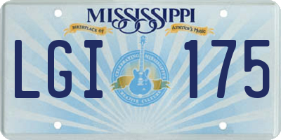 MS license plate LGI175