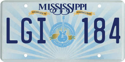 MS license plate LGI184