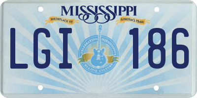 MS license plate LGI186
