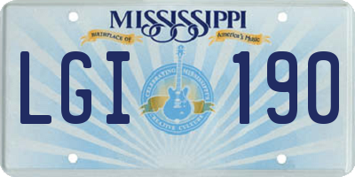 MS license plate LGI190
