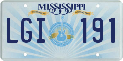 MS license plate LGI191