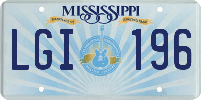 MS license plate LGI196