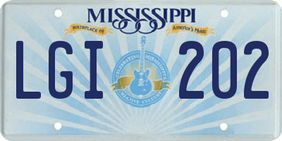MS license plate LGI202