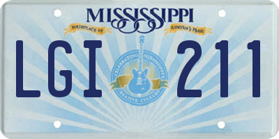 MS license plate LGI211
