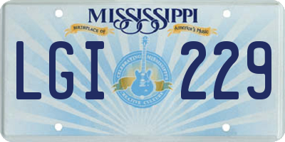 MS license plate LGI229