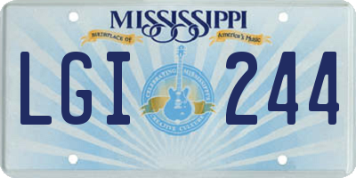MS license plate LGI244