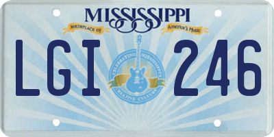 MS license plate LGI246