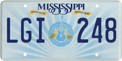 MS license plate LGI248