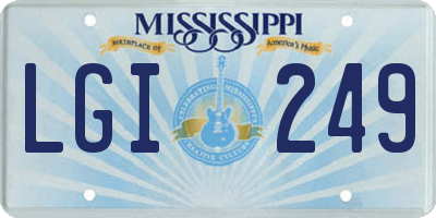 MS license plate LGI249