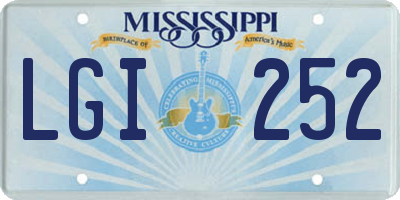 MS license plate LGI252