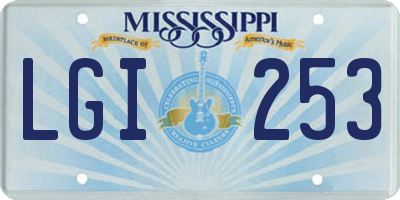 MS license plate LGI253