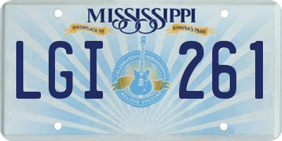 MS license plate LGI261