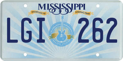 MS license plate LGI262