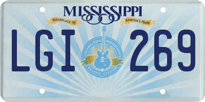 MS license plate LGI269