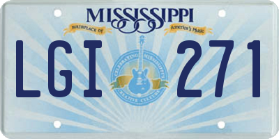 MS license plate LGI271