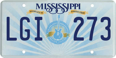 MS license plate LGI273