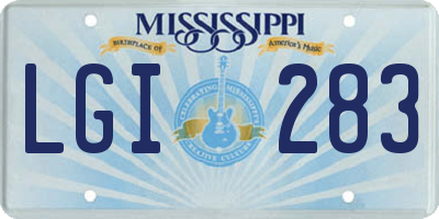 MS license plate LGI283