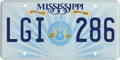 MS license plate LGI286