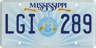 MS license plate LGI289