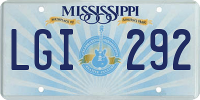 MS license plate LGI292