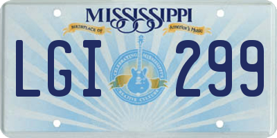 MS license plate LGI299