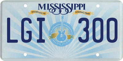 MS license plate LGI300