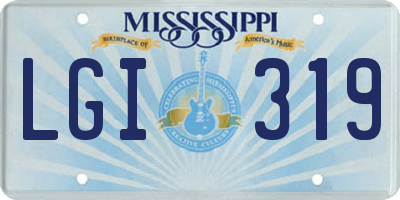 MS license plate LGI319