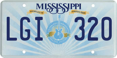 MS license plate LGI320