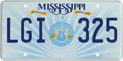 MS license plate LGI325
