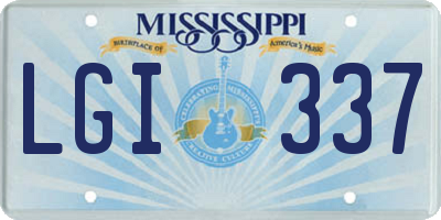 MS license plate LGI337