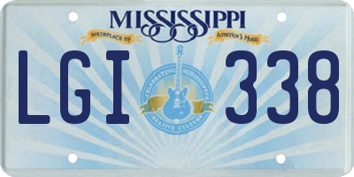 MS license plate LGI338