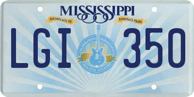 MS license plate LGI350