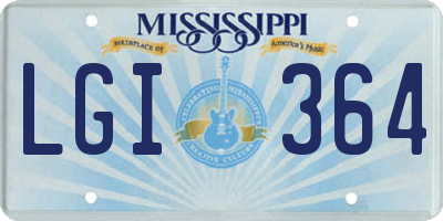 MS license plate LGI364