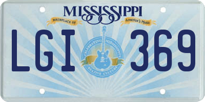 MS license plate LGI369