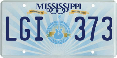 MS license plate LGI373