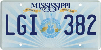MS license plate LGI382