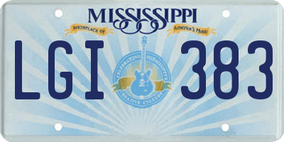 MS license plate LGI383