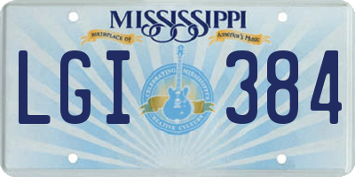 MS license plate LGI384