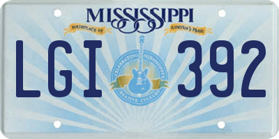 MS license plate LGI392