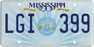 MS license plate LGI399