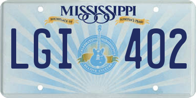 MS license plate LGI402