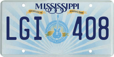 MS license plate LGI408