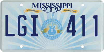 MS license plate LGI411