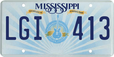 MS license plate LGI413