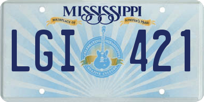 MS license plate LGI421