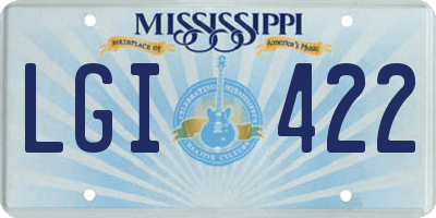 MS license plate LGI422