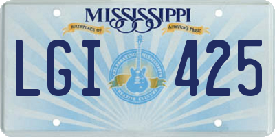 MS license plate LGI425