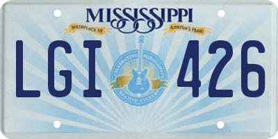 MS license plate LGI426