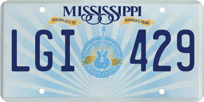 MS license plate LGI429